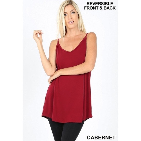 Zenana Red Reversible Layering Swing Camisole Tank Top Women’s Size Small NEW - Picture 1 of 3